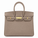 Sloane Pebbled Calfskin Top-Handle Bag in Taupe