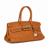 Aveline Pebbled Cowhide East-West Top-Handle Bag in Caramel