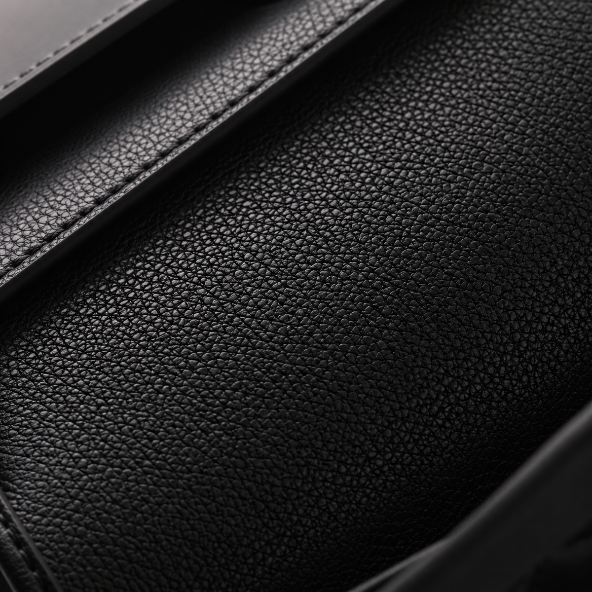 Black Structured Leather Tote