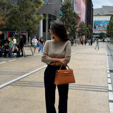 Camille Slim Leather Top Handle Bag