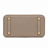 Sloane Pebbled Calfskin Top-Handle Bag in Taupe