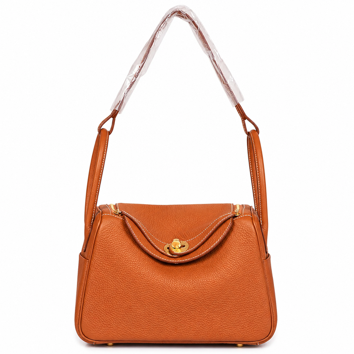 Maren Pebbled Leather Shoulder Bag in Caramel