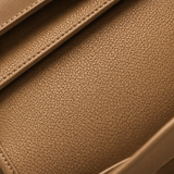 Aveline Pebbled Cowhide East-West Top-Handle Bag in Taupe