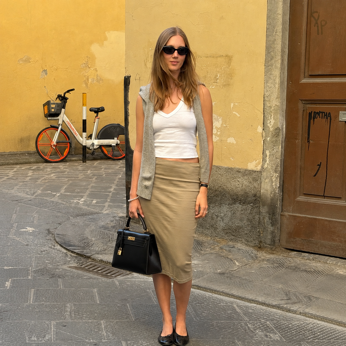 Sloane Box Leather Top Handle Bag