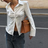 Camille Slim Leather Top Handle Bag