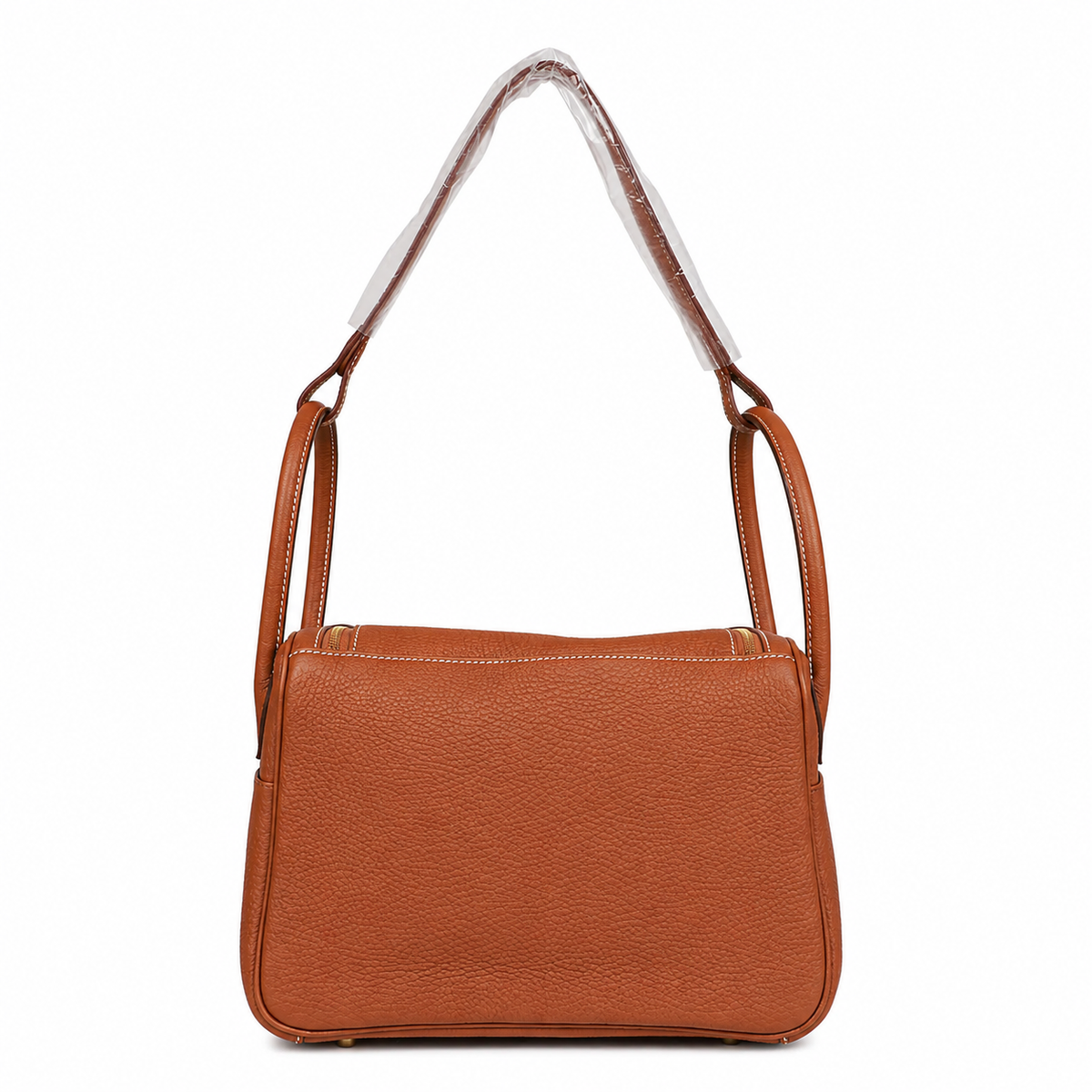 Maren Pebbled Leather Shoulder Bag in Caramel