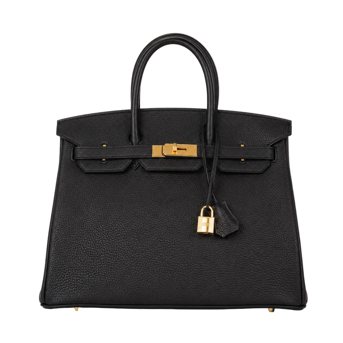 Black Structured Leather Tote