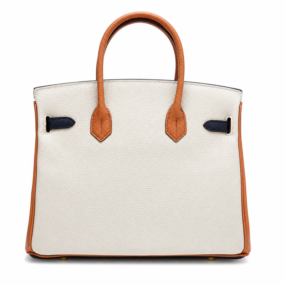 Sloane Pebbled Calfskin Top-Handle Bag in Navy Colorblock