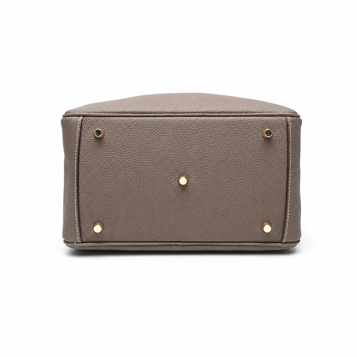 Maren Pebbled Leather Shoulder Bag in Taupe