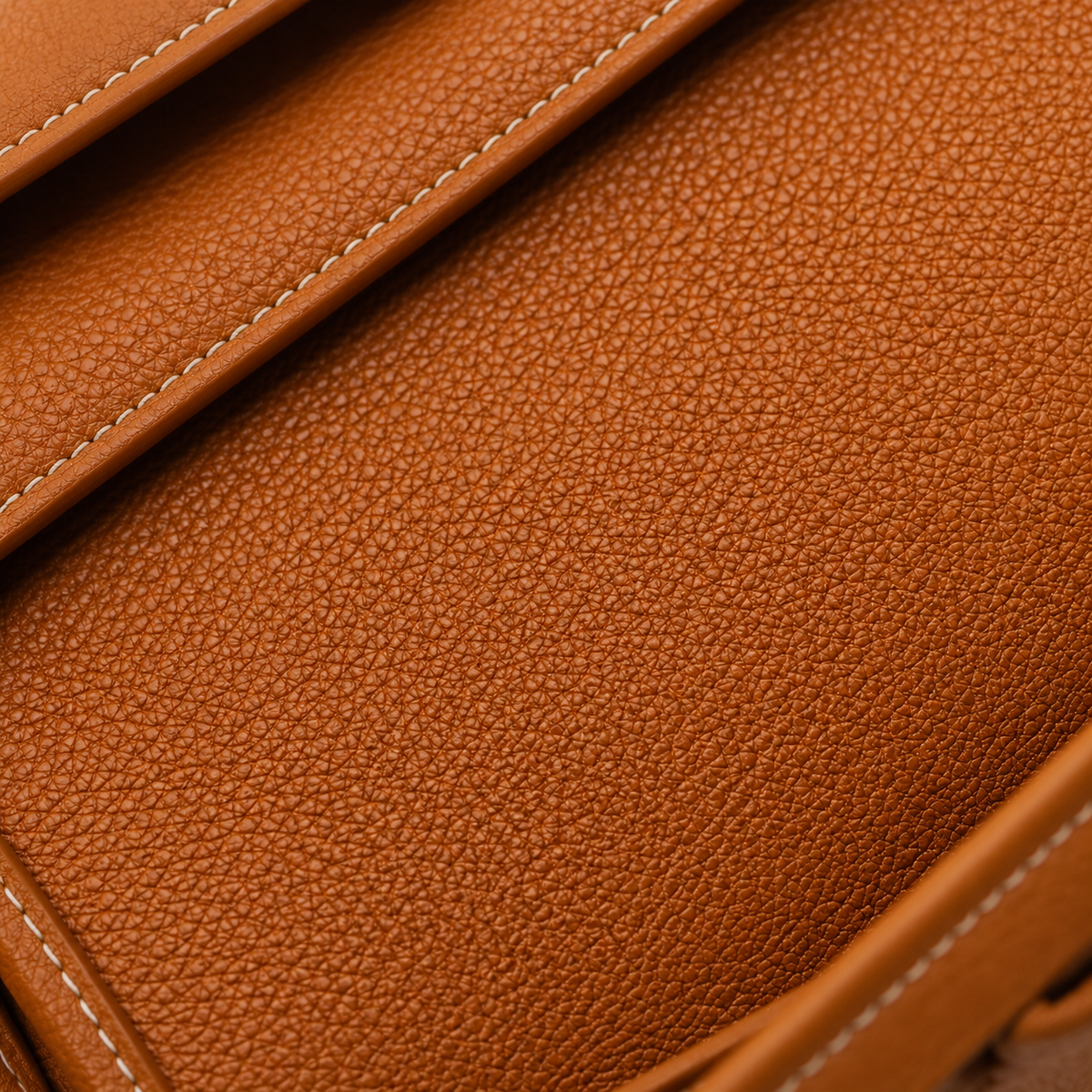 Aveline Pebbled Cowhide East-West Top-Handle Bag in Caramel