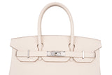 Ivory Structured Leather Tote