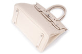 Ivory Structured Leather Tote