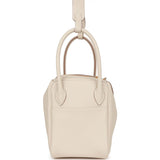 Maren Pebbled Leather Shoulder Bag in Ivory