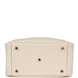 Maren Pebbled Leather Shoulder Bag in Ivory
