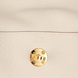 Maren Pebbled Leather Shoulder Bag in Ivory