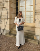 Black Structured Leather Tote