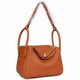 Maren Pebbled Leather Shoulder Bag in Caramel